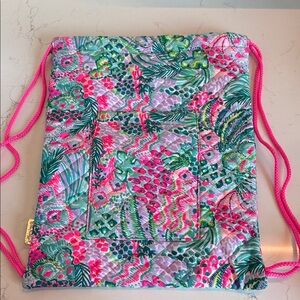 Lilly Pulitzer Pink and Green Patterned Backpack
